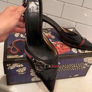 Gucci Slide Pointy Tow 3 Inch Pump
